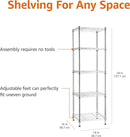 Amazon Basics 5-Shelf Tower Adjustable Storage Shelving Unit, Chrome, 16 D x 16 W x 54 H in by CozyNest Decor