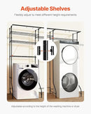 VEVOR Over The Washer and Dryer Storage Shelf, 6 Tier Laundry Room Drying Rack with Hanger Rod and Hooks, Adjustable Over Washer and Dryer Shelves, Laundry Room Shelf Storage Space Saver, Black by CozyNest Decor