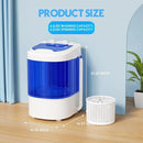 Superday Mini Portable Washing Machine, Single Tub Compact Washing Machine with Spin Cycle, 6.6LBS Washing Capacity Small Electric Washer Machine for Home, Apartments, Outdoor, RV, Dormitory, Blue by CozyNest Decor