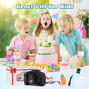 Kids Camera,HD Digital Video Camera,Childrens Toys for 3 4 5 6 7 8 9 Year Old Boys/Girls,Selfie Camera for Kids,Christmas Birthday Gifts with 32GB SD Card (Black) by TinyTreasures Baby Boutique