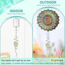 Glow in The Dark Gazing Ball Spiral Tail - Wind Spinner Stabilizer with Glow Glass Ball & Swivel Hook, Hanging Garden Decoration Sun Catcher Rainbow Maker Decor for lndoor Outdoor 13" Height by GreenHaven Gardens