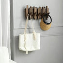 Wall Mounted Piano Coat Rack| Coat Rack Wall Mount| Flip Down Hook Rack 5 Hooks| Entryway Wall Art Hook,Made of Acacia Wood (Wood Wax Oil Dyed Walnut Color).Wall Art by CozyNest Decor