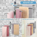 Bathroom Towel Rack JSVER Swivel 4 Arms Extended Towel Holder, SUS304 Stainless Steel Space Saving Towel Rack, Towel Racks for Bathroom, Kitchen by CozyNest Decor