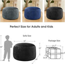 Bean Bag Chairs for Adults - Memory Foam Furniture BeanBag Chair - Kids/Teens Sofa with Soft Micro Fiber Cover - Round Fluffy Couch for Living Room Bedroom College Dorm - 4 ft, Carbon Black by CozyNest Decor