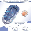 Baby Lounger - Infant Lounger for Newborn 0-24 Months, Breathable & Soft Baby Lounger Cover, Portable Infant Lounger for Home and Travel, Babies Essentials Gifts - Blue by TinyTreasures Baby Boutique