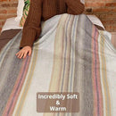 Alpaca Wool Throw Blanket | Super Soft, Lightweight, Breathable and Hypoallergenic | Non-Itchy or Scratchy (Beige Brown Varicolored, Queen (U.S. Standard)) by CozyNest Decor