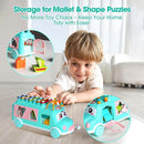 Baby Xylophone for Toddlers 1-3, Bus Shaped Toy Xylophone for Kids with Child Safe Mallet, Shape Sorting Educational Musical Toys and Instruments for Toddlers 1-3 by TinyTreasures Baby Boutique