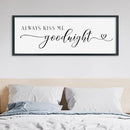 SRSZHIYUE Always Kiss Me Goodnight Sign Wall Decor Art for Master Bedroom Above Bed 40"×15" Large Wood Framed Wall Hanging (Black) by CozyNest Decor