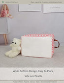 Rectangular Fabric Storage Box, Decorative Basket and Finishing Basket with Handle are Used for The Storage of Clothes, Books and Sundries(Pink Triangle) 1 by TinyTreasures Baby Boutique