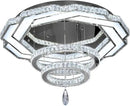 Flashing God Crystal Chandeliers Dia 32" Silver Elegant Chandelier Flush Mount Ceiling Light for Bedroom Living Room Dining Room Hallway Dimmable 3 Rings LED Celing Lighting Fixtures by CozyNest Decor