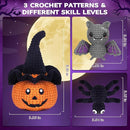 Crochetta Crochet Kit for Beginners, Halloween Decorations, Pumpkin Spider Bat Crochet Animal Kit for Adults and Kids with Step-by-Step Video Tutorials, DIY Knitting(40%+ Yarn) by TinyTreasures Baby Boutique