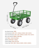 VEVOR 680 Lbs Steel Garden Cart on Wheels, Heavy Duty Garden Wagon Cart Pullable, Metal Outdoor Utility Yard Wagon Carts with 10" Tires, Mesh Removable Sides and 180°Rotating Handle by GreenHaven Gardens