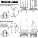 Y- STOP Hammock Chair Macrame Swing, Max 330 Lbs, Hanging Cotton Rope Hammock Swing Chair for Indoor and Outdoor Use, Light Grey by GreenHaven Gardens