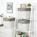 Bidtakay Fabric White Baskets for Shelves Set of 3 Cube Storage Large Organizer Bins 13x13 Closet Storage Bins for Home Office Nursery Collapsible Storage Bins for Organization by TinyTreasures Baby Boutique