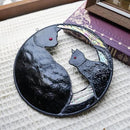 Black Cat Decor Stained Glass Window Hanging,Funny Cat Gifts for Cat Lovers Stained Glass Suncatcher for Window,Two Black Cat Decor Cat Themed Gifts for Women Mom Grandma by GreenHaven Gardens