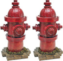 Design Toscano Dog's Second Best Friend Fire Hydrant Pee Post Indoor/Outdoor Statue, Set of Two Medium, 14 Inch Tall, Cast Stone Resin, Red Finish by GreenHaven Gardens