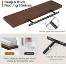 Fun Memories Farmhouse Floating Shelves - 8 Inch Deep Rustic Wood Wall Shelf - Premium Solid Pine Wood Storage Shelf for Kitchen Living Room Bedroom - 30" W x 8" D - Set of 2 - American Walnut by CozyNest Decor