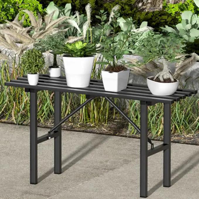 Premium Aluminum Plant Stand - Home Decor & Outdoor Garden Solution with 300 LBS Capacity, L37.8 x W11.4 x H19.7 inch, photo 8 of 9