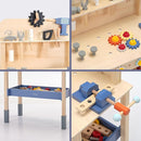 69‑Piece Wooden Kids Tool Bench – Montessori Toddler Workbench with Pretend Power Drill, Clock & Storage Shelf – STEM Construction Play Set for Boys & Girls Ages 3‑5 by TinyTreasures Baby Boutique