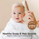 Baby Hair Brush and Comb Set for Newborn - Wooden Baby Hair Brush Set with Soft Goat Bristle, Baby Brush Set for Newborns,Baby Brush and Comb Set Girl, Boy,Toddler Cradle Cap Brush (Oval, Dark Walnut) by TinyTreasures Baby Boutique