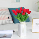 20pcs Red Artificial Tulip Fake Flower 12.9 Inch Spring Mother's Day Easter Gift for Home Kitchen Wedding Decoration by CozyNest Decor