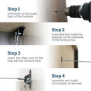 Furniture Anti-Tip Kit for Large Heavy Objects - Heavy Duty Furniture Anchor - Supports up to 400 lbs by TinyTreasures Baby Boutique