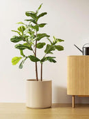 LE TAUCI 12 Inch Pots for Plants, Ceramic Large Plant Pot for Indoor Plants, Mid-Century Modern Flower Planter Pots with Drainage Hole and Removable Plug, Round Planter Pot, Reactive Glaze Cloud Cream by CozyNest Decor