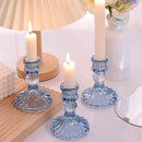 12PCS Blue Candlestick Holders Set- 4" H Taper Candle Holders, Glass Candle Holders Bulk for Wedding, Party, Home Table Centerpieces, Festival Gifts & Windowsill Decor by CozyNest Decor
