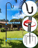 Shepherd Hook for Outdoor with 5 Prong Base, 2PCS 48IN Inches Garden Bird Feeder Pole for Hanging Bird Feeder, Plant Baskets, Solar Light Lanterns, Outdoor Plant Hanger Hook by GreenHaven Gardens