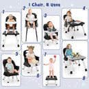 HONEY JOY 8 in 1 Baby High Chair, Convertible Highchair for Babies and Toddlers/Table and Chair Set/Building Block Table/Booster Seat/Stool/Toddler Chair with Safety Harness (Black) by TinyTreasures Baby Boutique