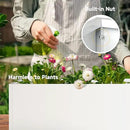 Galvanized Steel Garden Planter - White Matt Galvanized Metal Planter Box - Modern Metallic Heavy Planter - Indoor & Outdoor, Commercial & Residential (White, L36 x W12 x D16) by CozyNest Decor