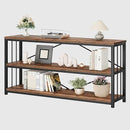 LVB Rustic Entryway Table, Industrial Extra Long Hallway Sofa Table, Wood Metal Narrow Console Table with Storage Shelf, Modern Skinny Couch Table for Foyer Living Room Bedroom, Rustic Brown, 70 Inch by CozyNest Decor