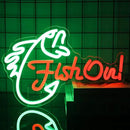Fish On Neon Sign Go Fishing LED Signs for Wall Green Red Neon Light Dimmable Neon Lights Signs Fish Neon Light Up Sign for Bedroom Living Room Man Cave Yacht Decor Men Gifts by CozyNest Decor
