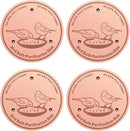 4-Pack 99.99% Pure Copper Bird Bath Purification Disk,Copper Disc with Stable Triple-Point Support,Fits All Outdoor Bird Baths(Round) by GreenHaven Gardens