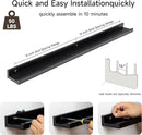 Fun Memories Picture Ledge Shelf, 36 Inch Floating Shelves Set of 2, Nursery Book Shelves for Toys Storage, Kids Bookshelf Wall Mounted for Wall Decor Books Photo Frames, Black by TinyTreasures Baby Boutique