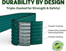 9-in-1 Galvanized Steel Raised Garden Bed // 8×2×1.5 ft Modular Planter for Gardening, Vegetables, Flowers // 18" Tall Metal Raised Garden Beds Outdoor (Dark Green) // Patented Design Planter Box by GreenHaven Gardens
