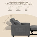 Noelse Convertible Futon Sofa Bed, 3-in-1 Multi-Functional Sleeper Chair Bed, Adjustable Backrest Recliner with Modern Linen Fabric for Living Room Bedroom Apartment Small Space, Dark Grey by CozyNest Decor