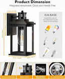VIANIS 2 Packs Motion Sensor Outdoor Lights for House, Dusk to Dawn Front Porch Light, Black Gold Outdoor Light Fixture Sconce with Tempered Glass for House, Doorway, Entryway,Hardwired, Non-Solar by GreenHaven Gardens