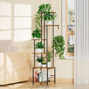 Plant Stand Indoor with Grow Light, 6-Tiered Tall Plant Stand Indoor, Metal Plant Shelf with Hanging Basket Hook and Adjustable Light, Ideal for Living Room, Garden, Patio, （Brown and Black） by GreenHaven Gardens
