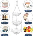 3-Tier Kitchen Wire Storage Basket Hanging Fruit Storage 2 Pack by CozyNest Decor
