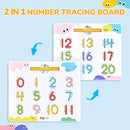 JoyCat Double-Sided Magnetic Number Tracing Board - 2-in-1 Numbers 1-20 Writing Toys for Toddlers & Kids, Preschool Math Manipulatives, Kindergarten Educational Learning Gifts for 3-5 Year Olds by TinyTreasures Baby Boutique