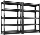 REIBII Storage Shelves, 2000LBS Garage Shelving Heavy Duty, 5 Tier Adjustable Metal Shelving for Garage, Warehouse, Pantry, Kitchen, Basement, 12" D x 27.5" W x 60" H, Black, 2Pack by GreenHaven Gardens