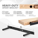 Homeforia White Floating Shelves 24 inch, High End Solid Real Wood 24inch Bathroom Floating Shelf for Wall Mounted, White Wooden 24in Floating Shelves, Heavy Duty Bracket, 24 X 6.5 X 1.75 in, Set of 4 by CozyNest Decor