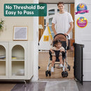 Babelio 34" Extra Tall Baby/Dog Gate with No Threshold Design Walk Thru Door, 26-43" Auto Close Safety Gate for Babies, Elders and Pets, Fits Doorways, Stairs, and Entryways, Black by TinyTreasures Baby Boutique