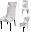 JQinHome White Chair Covers for Dining Room Set of 4, High Stretch Removable Washable Parsons Chair Slipcover for Home Party Hotel Wedding Ceremony (4PCS, Geometric) by CozyNest Decor