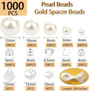 1000Pcs Pearl Beads for Bracelets Making, Pearl Beads for Jewelry Making for Adults, Silver Bracelet Beads DIY Kit, Silver Spacer Beads for Bracelets, Women Friendship Bracelet Making Kit (Silvery) by TinyTreasures Baby Boutique