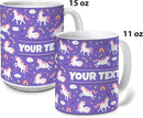 Personalized Mug for Kids - Purple Unicorn - Custom Name/Text, Ceramic Hot Chocolate/Cocoa/Coffee Cup for Girls, Birthday/Christmas/Holiday Gift - 15 oz, White Handle by TinyTreasures Baby Boutique