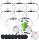 12 Oz Sippy Cup Tumblers 8 Pack With Handle, Straight Sublimation Blanks Kids Tumbler, Stainless Steel Sublimation Todder Water Bottle by TinyTreasures Baby Boutique
