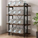 4 Tier Bookshelf Solid Wood Bookcase and Book Shelves Wood and Metal Shelving Rustic Open Bookshelf Office,Distressed Brown (AY-02-4Tier) by CozyNest Decor