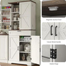 72'' Kitchen Storage Pantry Cabinet, Tall Storage Cabinet with 8 Door Shelves, 2 Cabinets and 1 Drawer, Freestanding Cupboard for Kitchen, Dining Room, Bathroom, Laundry, Off White by CozyNest Decor